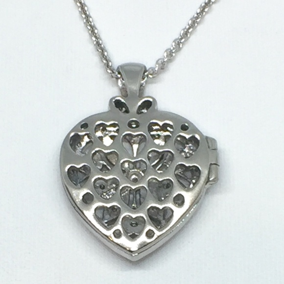 Sterling Silver Diamond Heart Locket - Picture 4 of 5